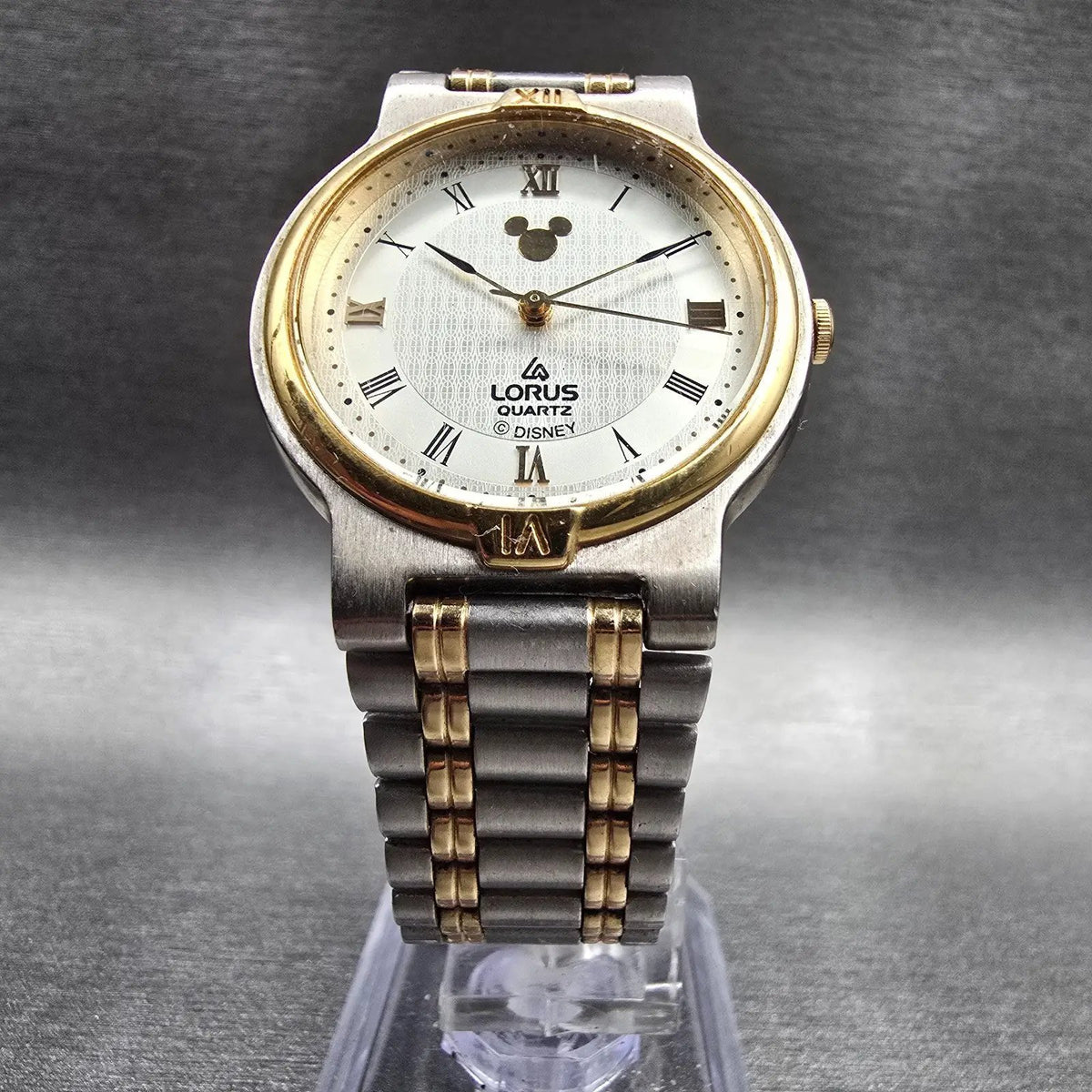 Lorus Mickey Mouse Watch Women 30mm Champagne Dial Two Tone V301-6E70 New Batt5
