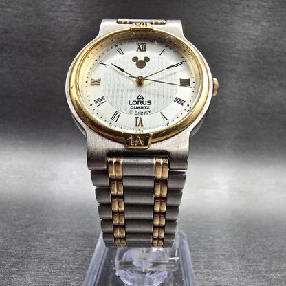 Lorus Mickey Mouse Watch Women 30mm Champagne Dial Two Tone V301-6E70 New Batt5