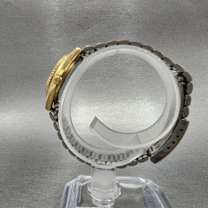 Seiko SQ Watch Women 25mm Gold Dial Gold Tone Daydate Round 2A230039 NewBat VTG6