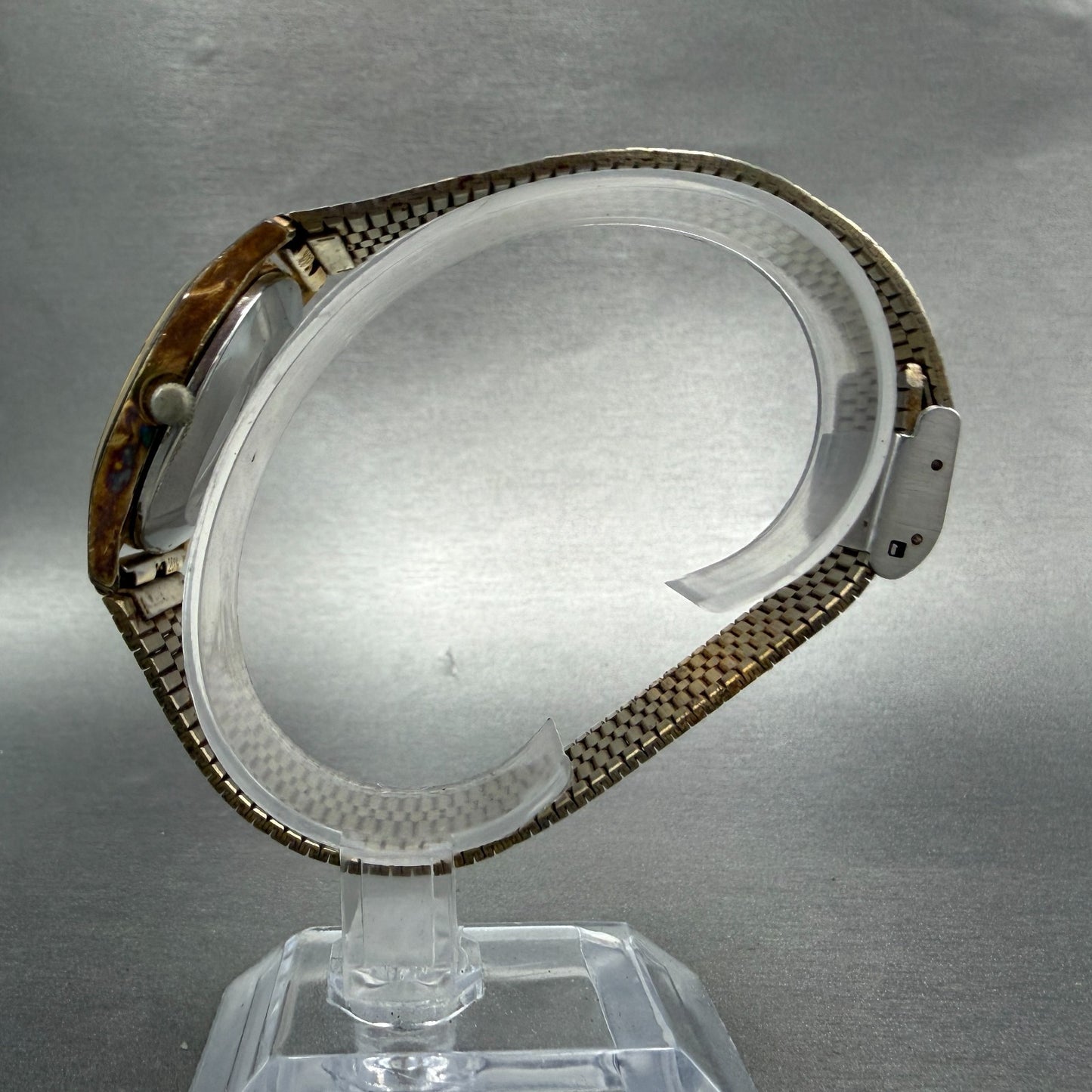 Rado Custom Watch Men 34mm Gold Dial Gold Tone Oval 713.5055.2 New Battery6