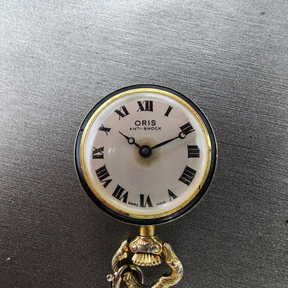 Oris Pocket Watch Women 24mm White Dial Gold Tone Manal Wind Runs Vintage0