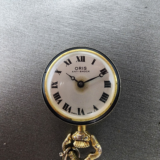 Oris Pocket Watch Women 24mm White Dial Gold Tone Manal Wind Runs Vintage0