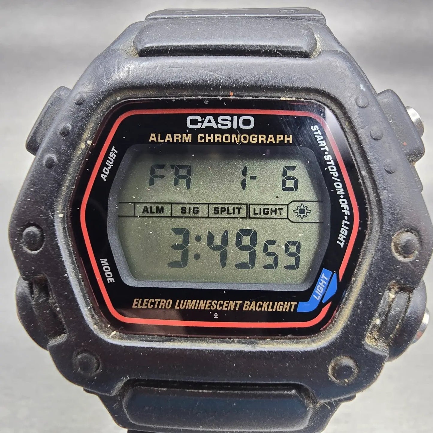 Casio DW-290 Digital Watch Men 46mm Black Dial Black Alarm Chrono New Battery1