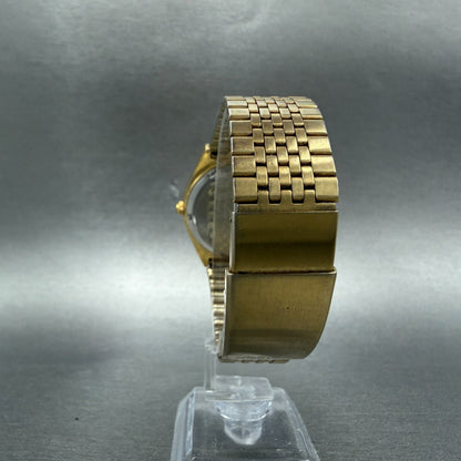 Citizen CQ Watch Men 35mm Champagne Dial Gold Tone Daydate READ!!!!! New Battery7