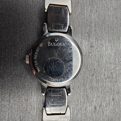Bulova Watch Women 20mm MOP Dial Silver Tone Round 96L90 New Battery Bracelet10