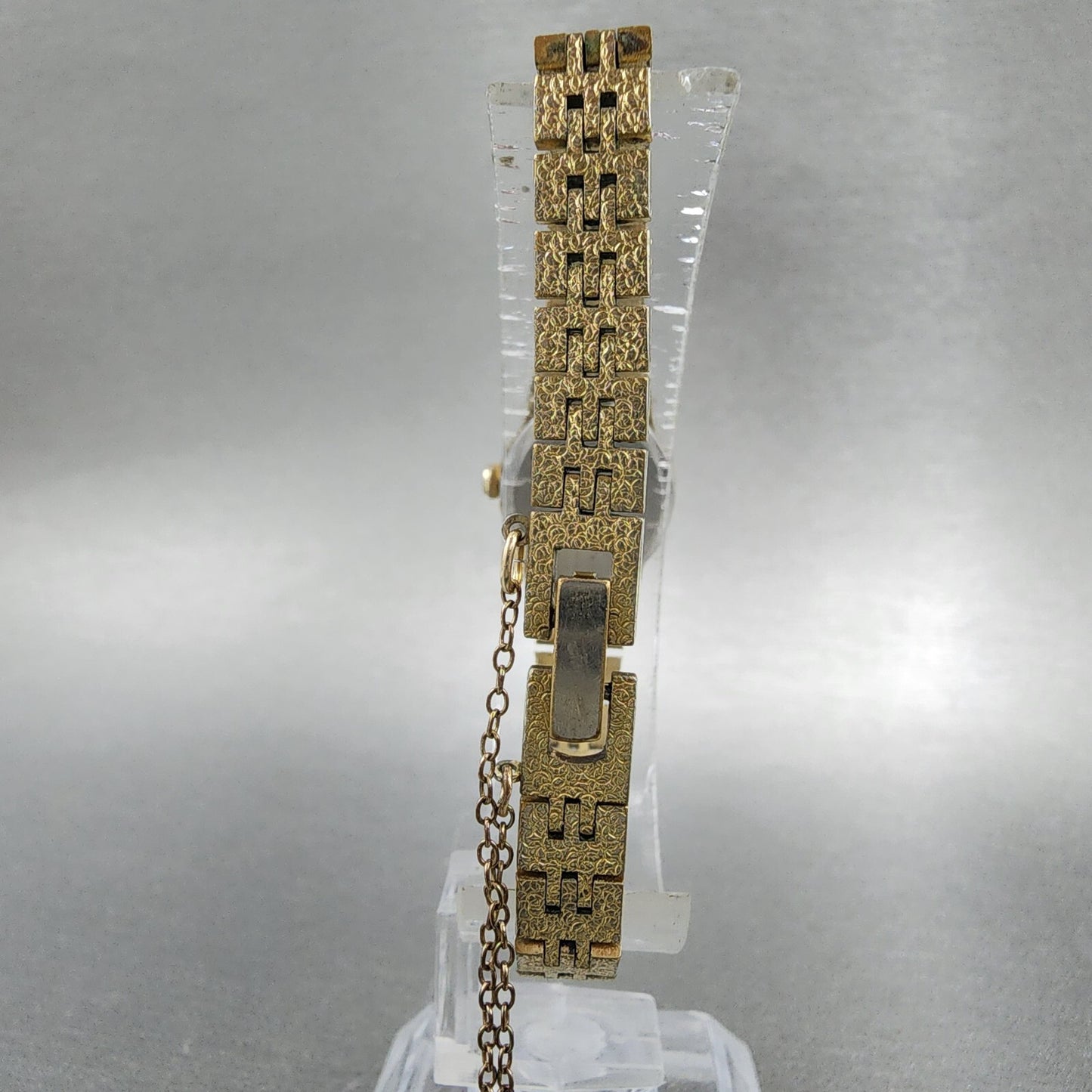 Seiko Watch Women 17mm Gold Dial Gold Tone Round 54205039 New Battery VTG ABD7