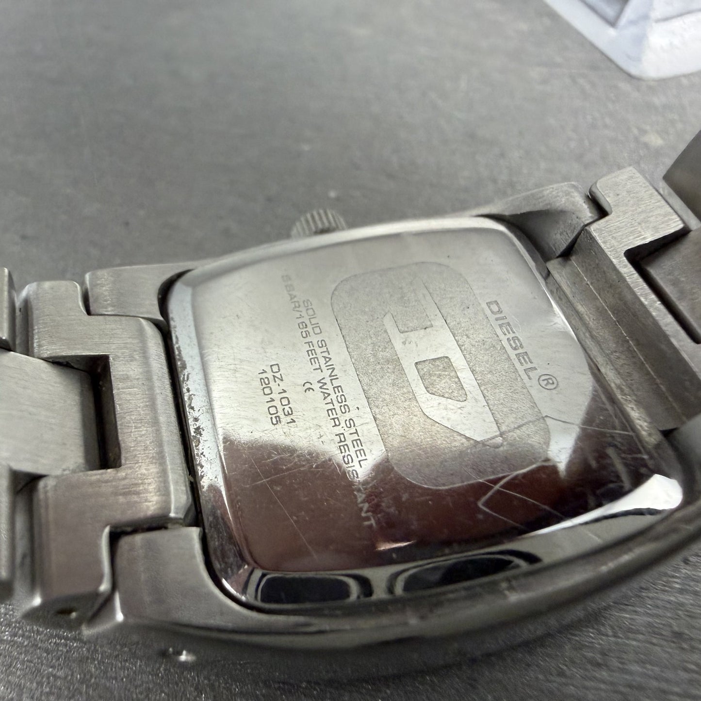 Diesel Watch Women 27mm Purple Dial Stainless Steel Rectangle DZ-1031 New Batt9