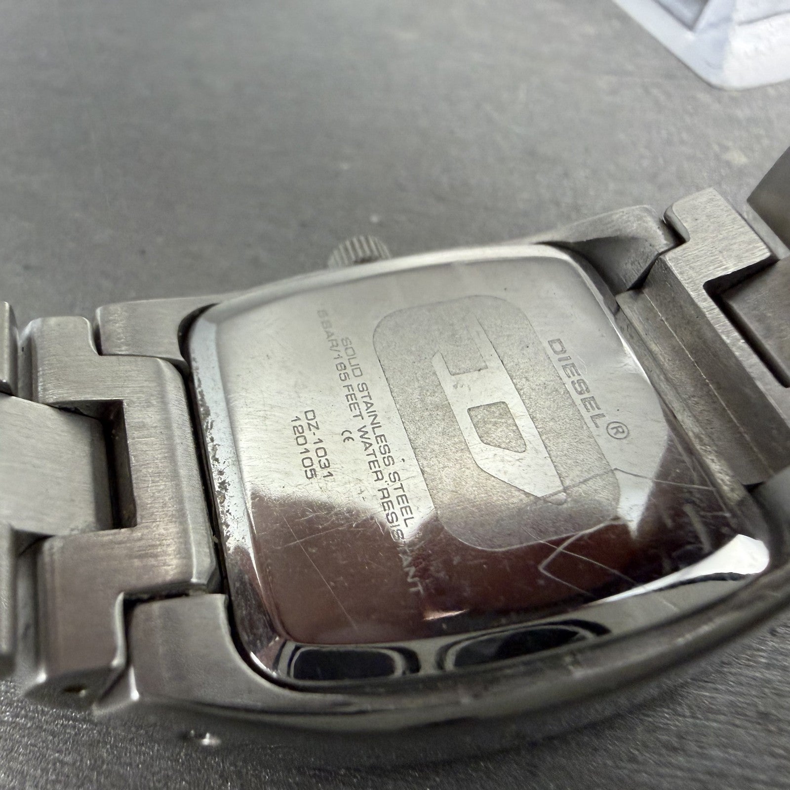 Diesel Watch Women 27mm Purple Dial Stainless Steel Rectangle DZ-1031 New Batt9
