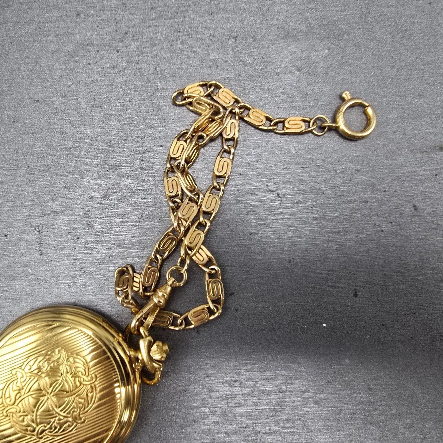 Seiko Pocket Watch Men 46mm White Dial Gold Tone Round V701-0B89 PARTS15
