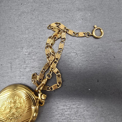 Seiko Pocket Watch Men 46mm White Dial Gold Tone Round V701-0B89 PARTS15
