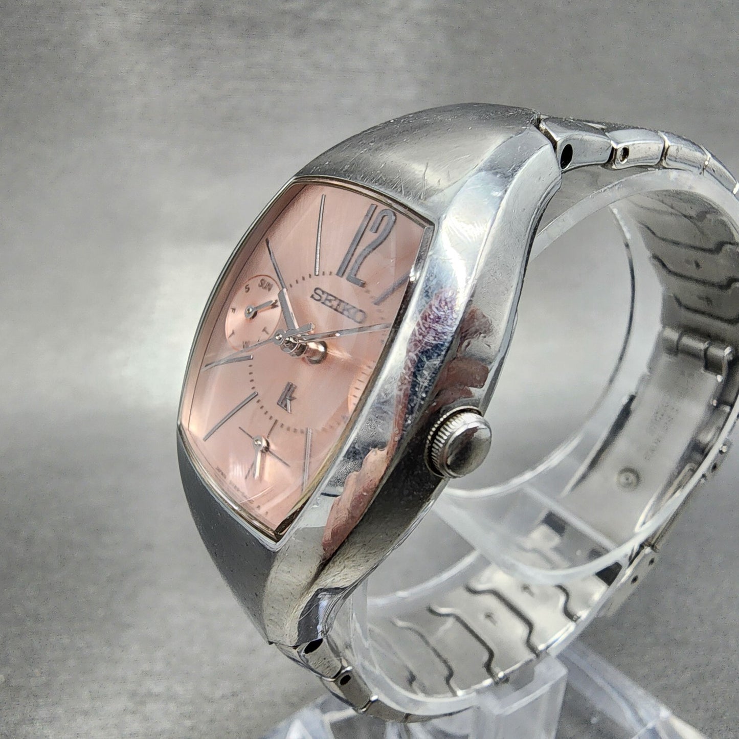 Seiko Lukia Watch Women 28mm Pink Dial Stainless Steel Daydate 5Y895A20 New Bat2