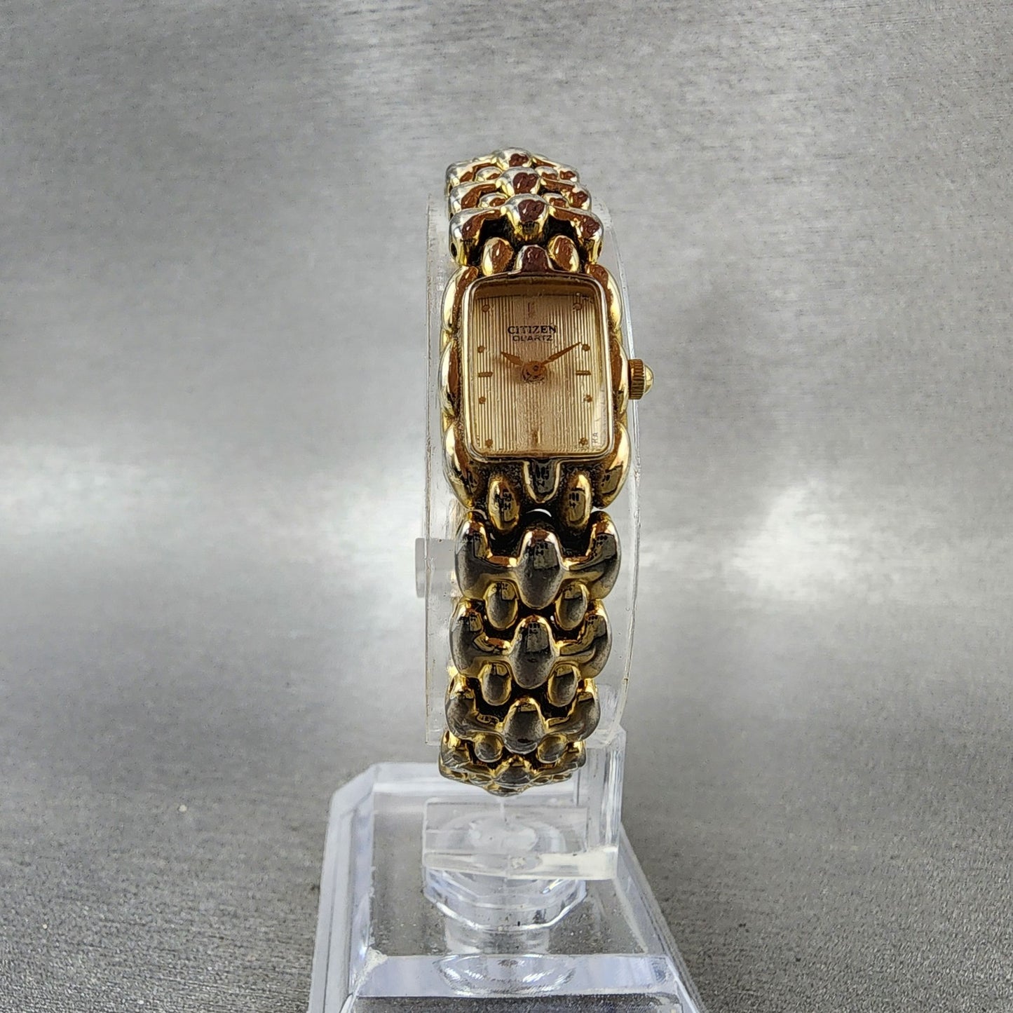 Citizen Tank Watch Women 13mm Champagne Dial Gold Tone 5421S89012 New Battery5