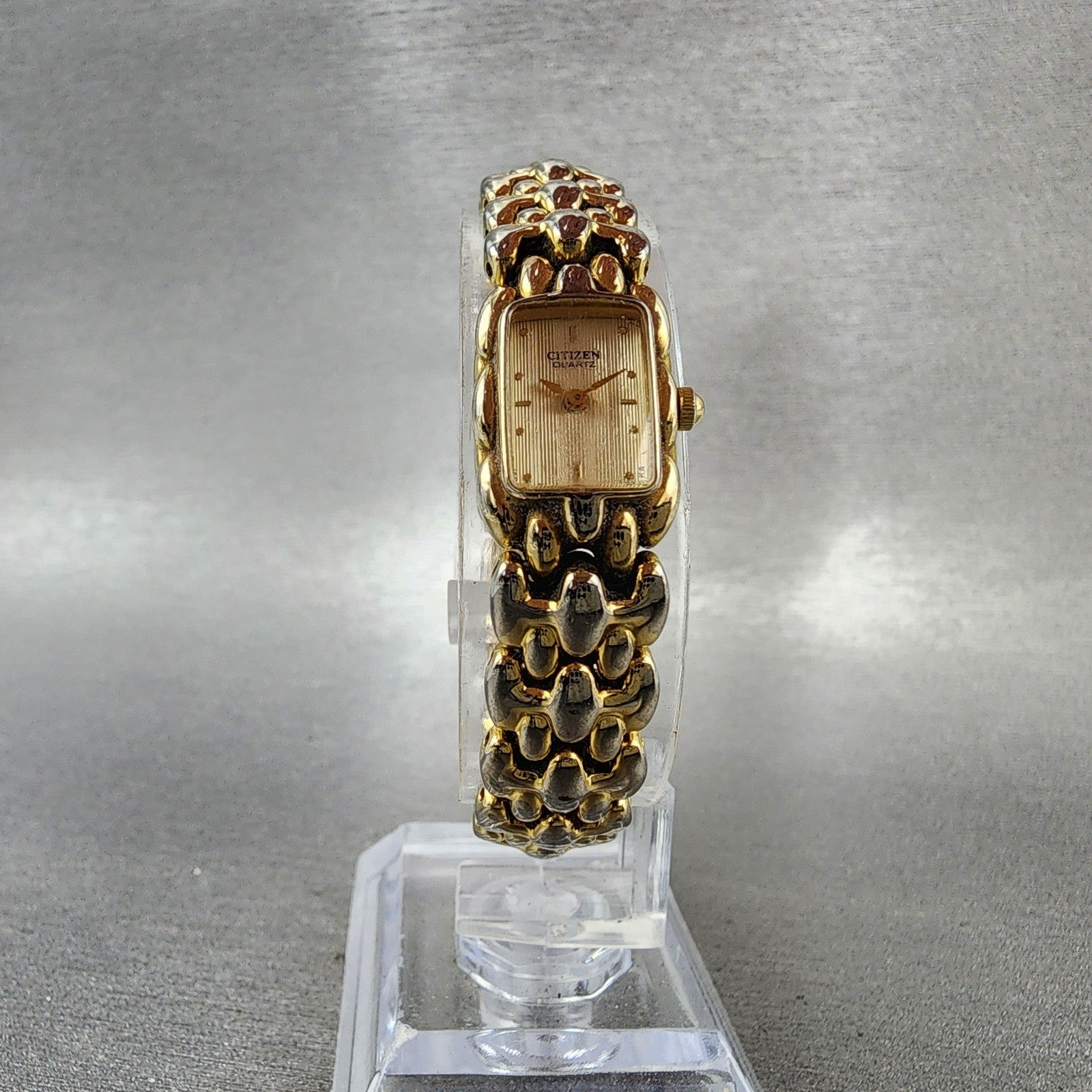 Citizen Tank Watch Women 13mm Champagne Dial Gold Tone 5421S89012 New Battery5