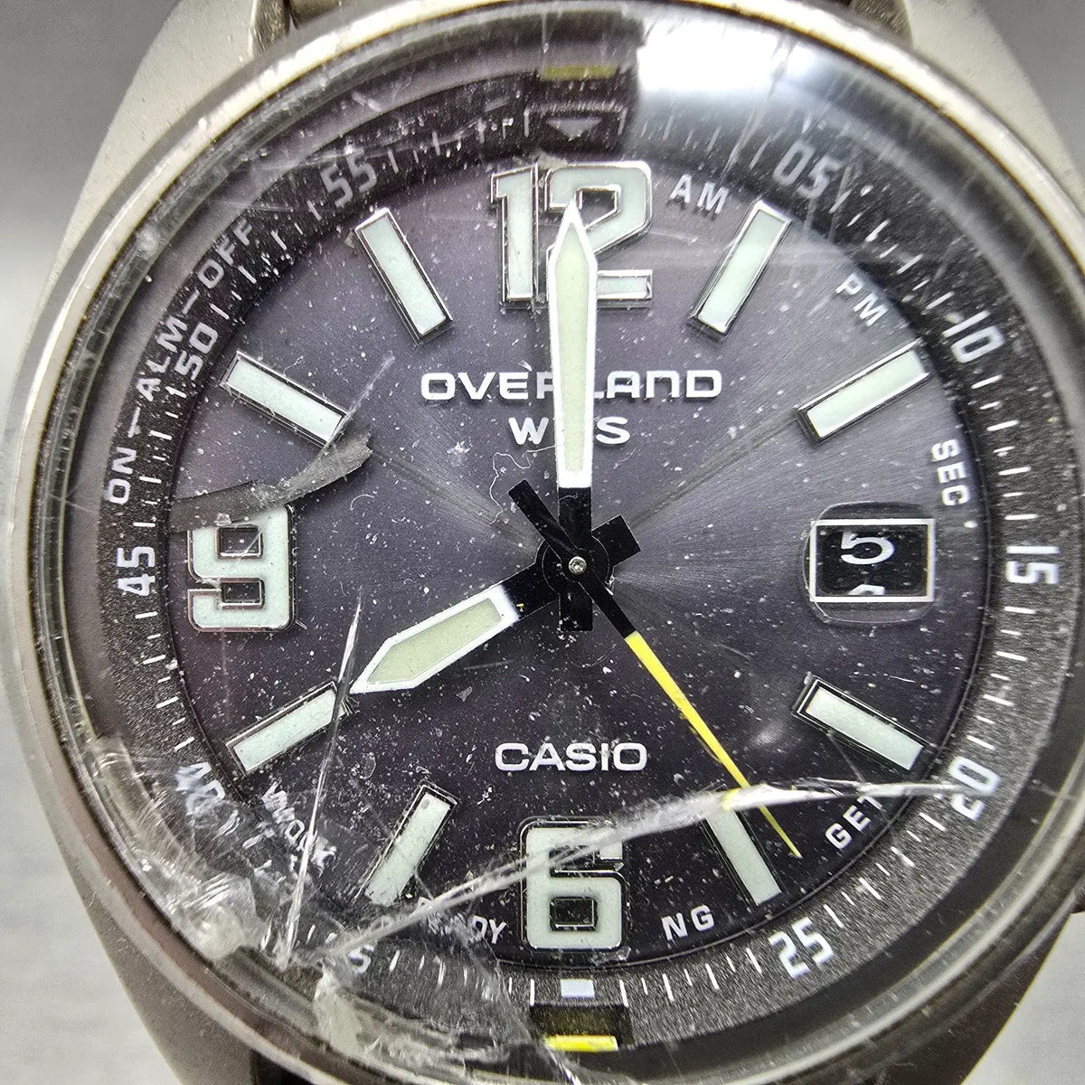 Casio Overland OVW-100TDJ Watch Men 39mm Black Dial Titanium Date WTS PARTS2
