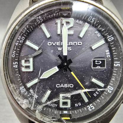 Casio Overland OVW-100TDJ Watch Men 39mm Black Dial Titanium Date WTS PARTS2