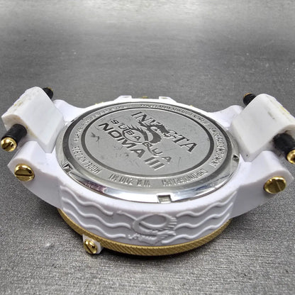 Invicta Sub Aqua Noma II Chronograph Watch Men 50mm Skeleton Dial White Tone Run7
