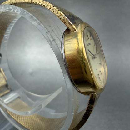 Seiko Watch Women 21mm Champagne Dial Gold Tone Round Manual 11-4670 Runs VTG3