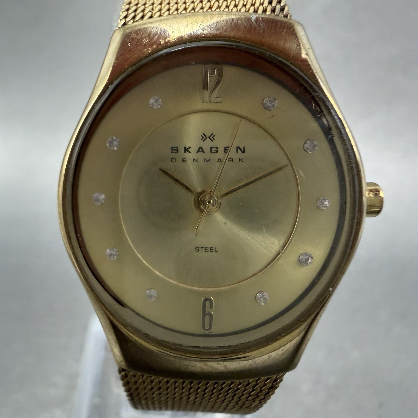 Skagen Watch Women 25mm Champagne Dial Gold Tone Round 893XSGG New Battery1