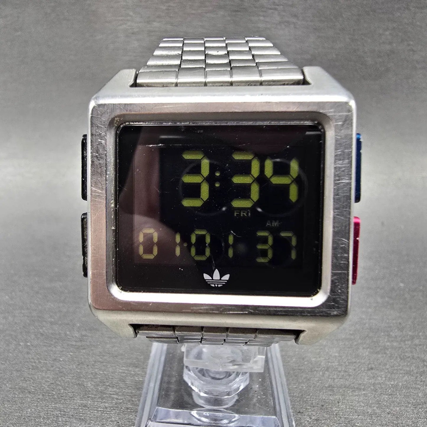 adidas Archive M1 watch Men 36mm Chronograph Stainless Steel Rectangle New batt0