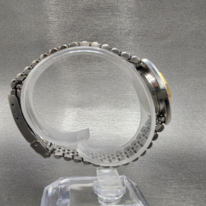 Bulova Marine Star Watch Women 24mm Gold Dial Two Tone Date Round New Battery8