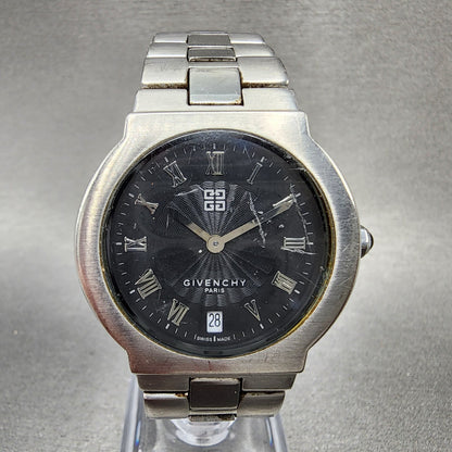 Givenchy Kelidone Watch Women 32mm Black Dial Steel Date Round New Battery0