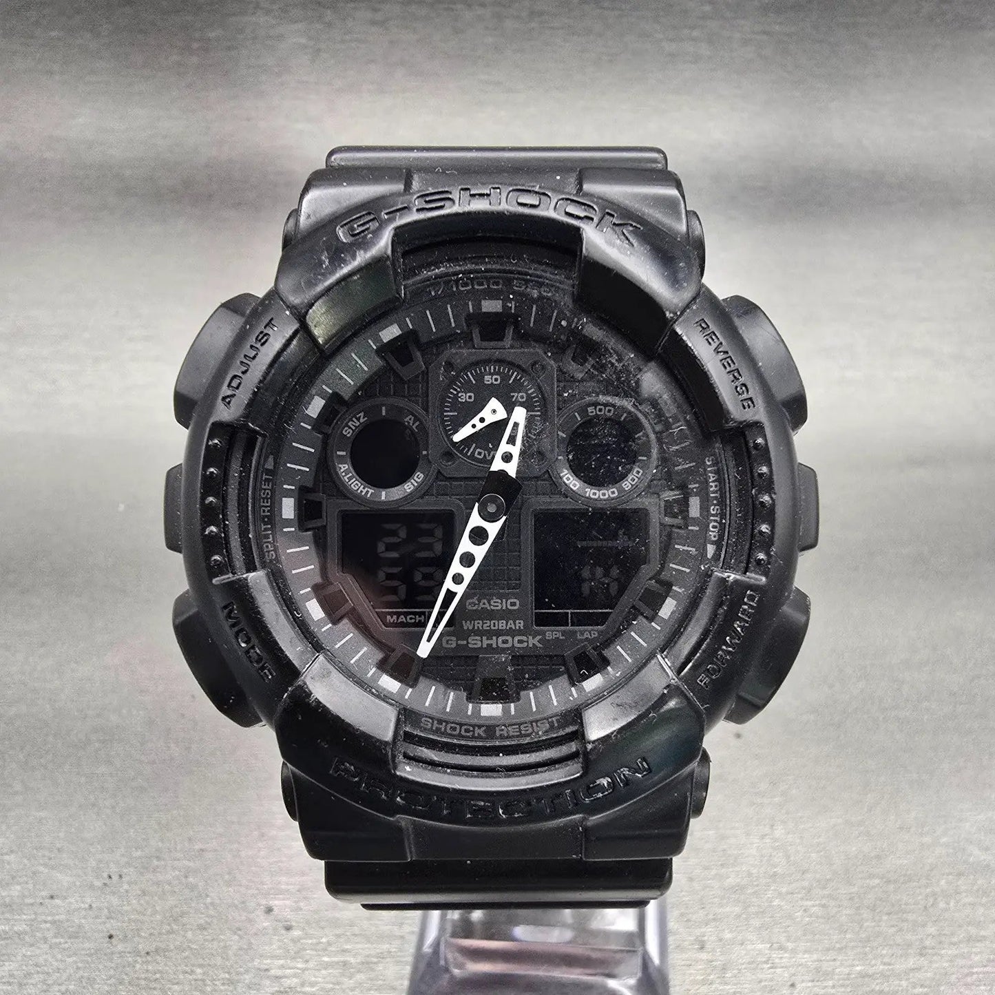 Casio G-Shock GA-100 Watch Men 51mm Black Dial Black Alarm Daydate New Battery0