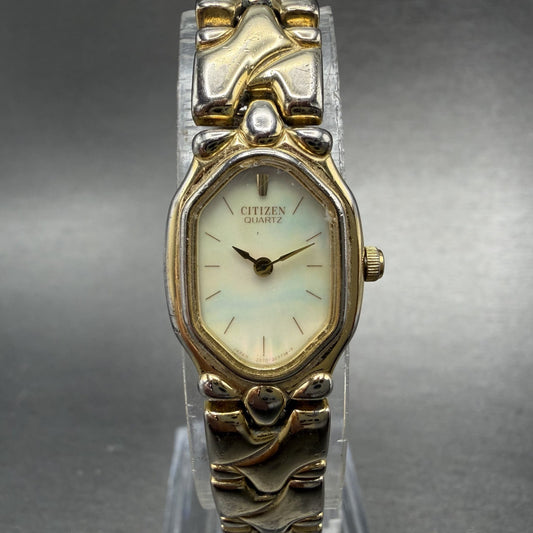Citizen Watch Women 17mm MOP Dial Gold Tone Hexagon 3220-326130 New Battery0