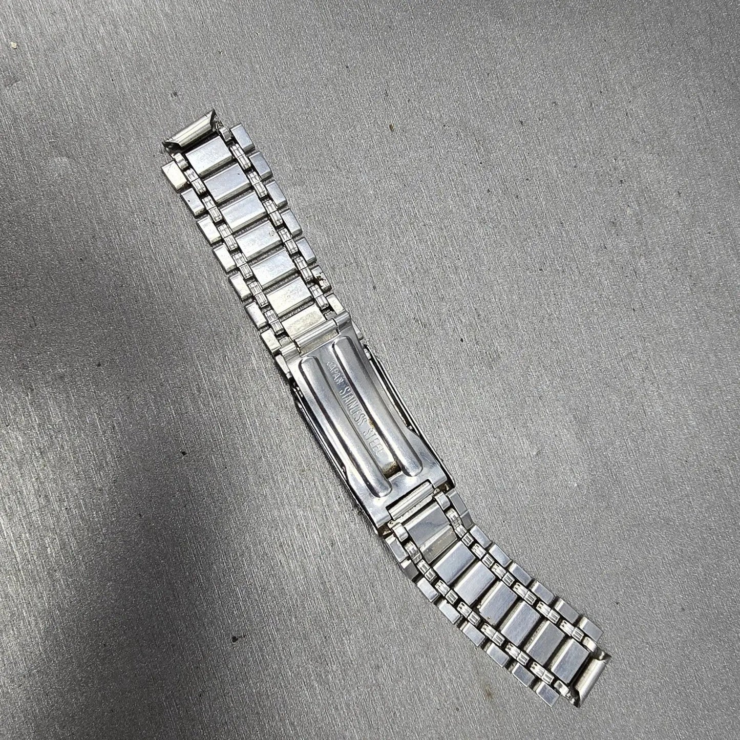 Citizen Bracelet 12mm Stainless Steel Silver Tone Tri Folding Clasp Vintage7