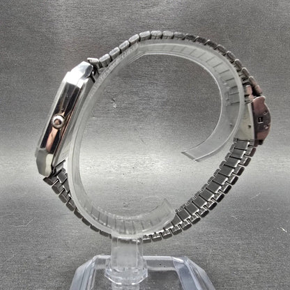 Seiko Analog Digital Watch Men 31mm Black Dial Silver Tone Alarm H357-500H PARTS8