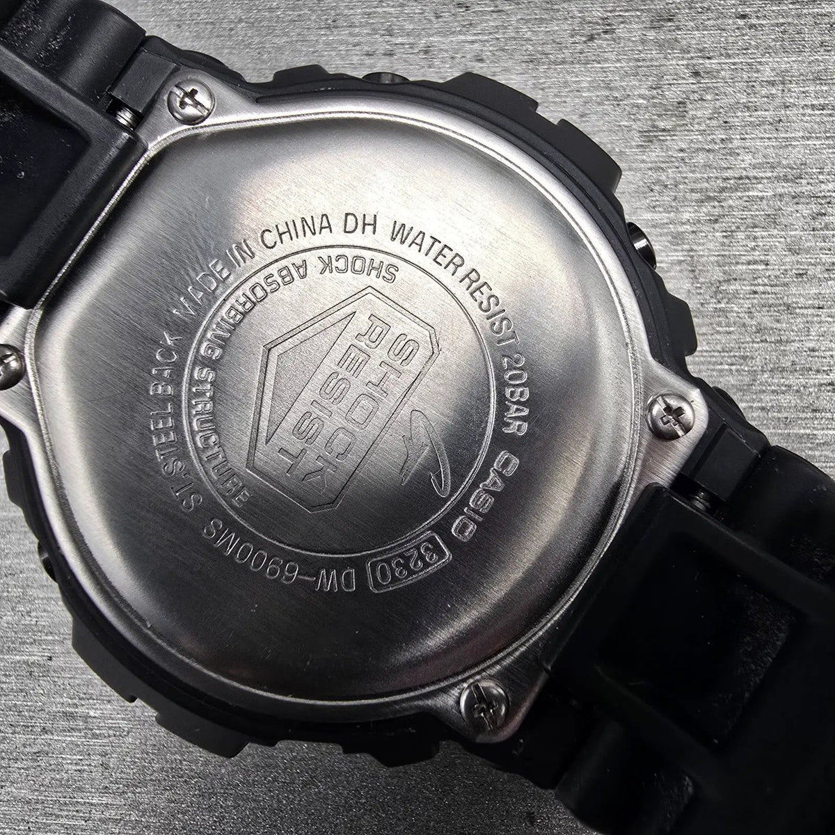Casio G-Shock DW-6900MS Watch Men 50mm Black Red Chronograph Alarm New Battery H10