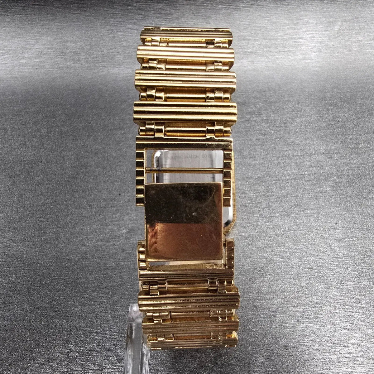 Bulova Tank Watch Men 24mm Gold Dial Gold Rectangle 92M99 New Battery VTG7
