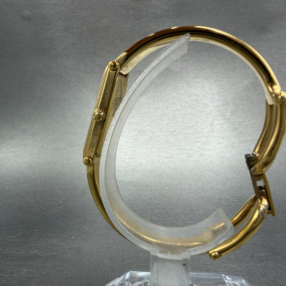 Gucci 1500L Tank Watch Women 12mm Gold Dial Gold Rectangle Bangle New Battery6