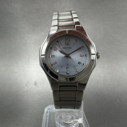 Seiko Lukia watch Women 27mm Blue Dial Silver Tone Date 7N82-0AX0 New Battery5