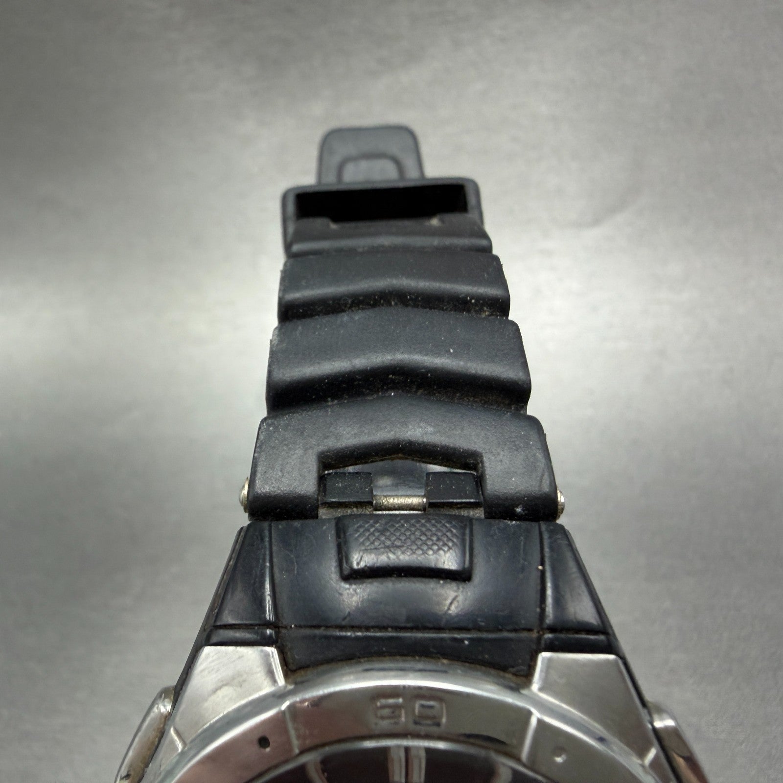 Casio Wave Ceptor Watch Men 42mm Black Dial Silver Tone Analog Digital Solar Run4