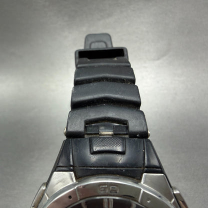 Casio Wave Ceptor Watch Men 42mm Black Dial Silver Tone Analog Digital Solar Run4