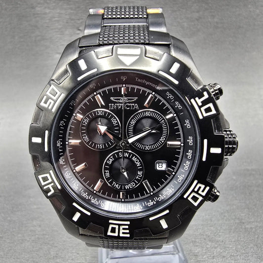 Invicta Specialty Chronograph Dive Watch Men 46mm Black Dial Black Tone New Batt0