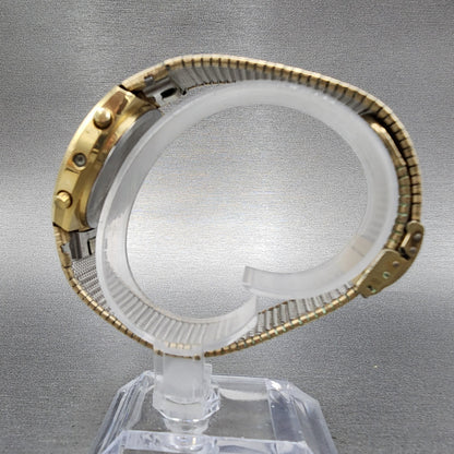 Hamilton Digital Watch Men 32mm LCD 14K Gold Plated Rectangle PARTS Vintage7