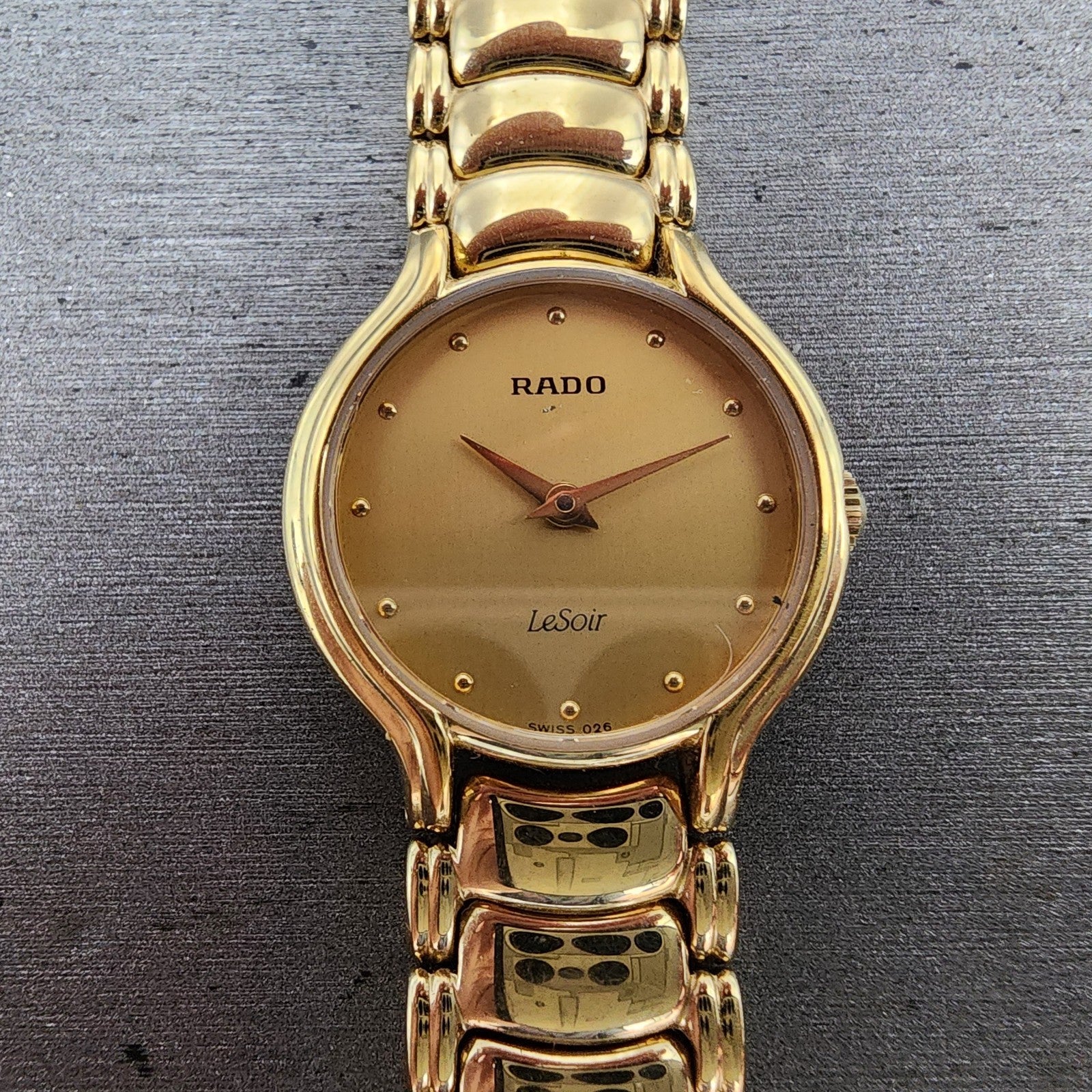 Rado Lesoir Watch Women 23mm Gold Dial Gold Tone Roud 202 PARTS2