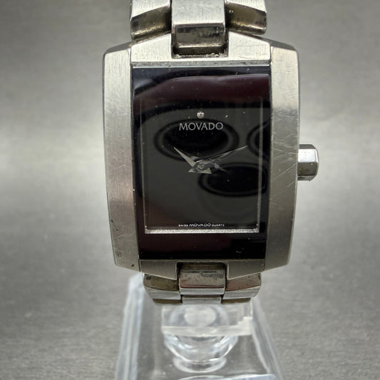 Movado Eliro Watch Women 22mm Black Dial Stainless Steel 84 C1 415 A New Battery0