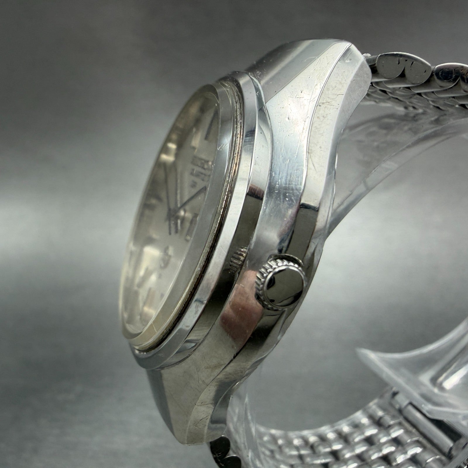 Seiko QR Watch Men 37mm Silver Dial Silver Tone Daydate 3863-7010 New Battery2