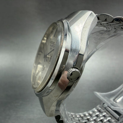 Seiko QR Watch Men 37mm Silver Dial Silver Tone Daydate 3863-7010 New Battery2