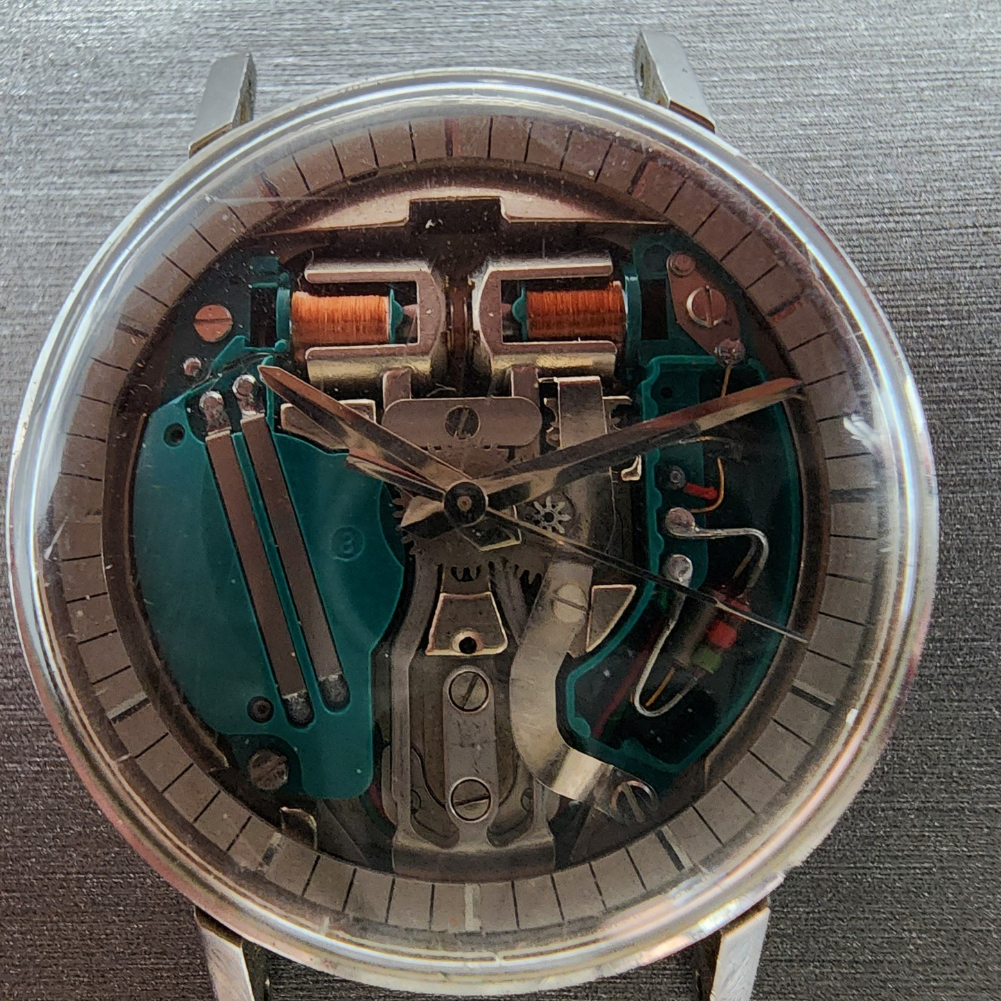 Bulova Accutron Spaceview M4 Watch men 35mm Skeleton Dial Steel  PARTS2