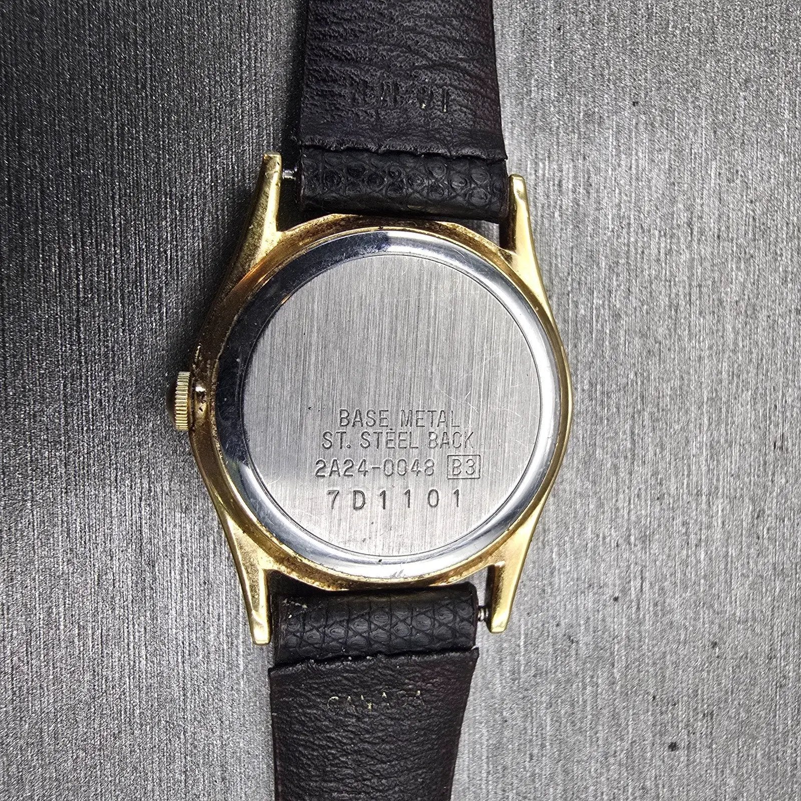 Seiko Moon Phase Watch Women 24mm Cream Dial Gold Tone Round 2A24-0028 New Batt10
