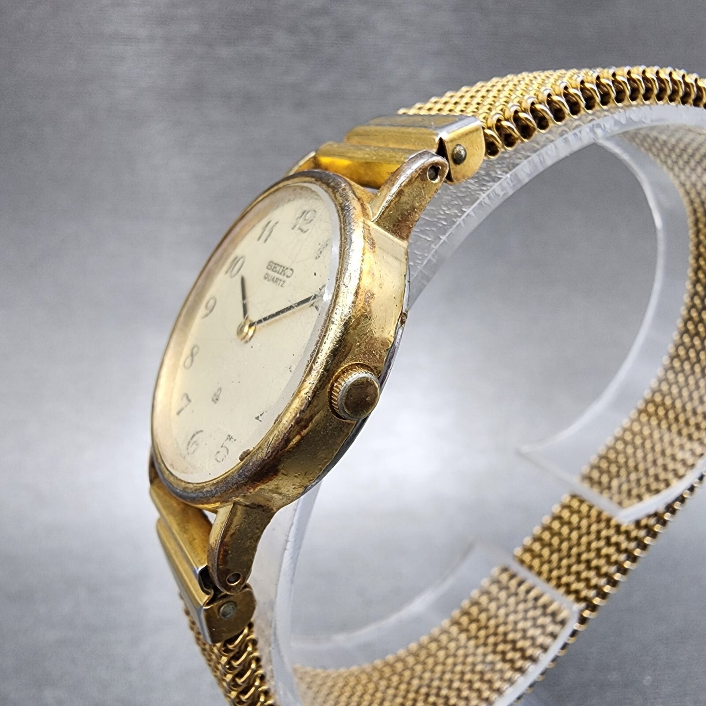 VTG Seiko Watch Women 22mm Champagne Dial Gold Tone Oval 23205290 New Battery2