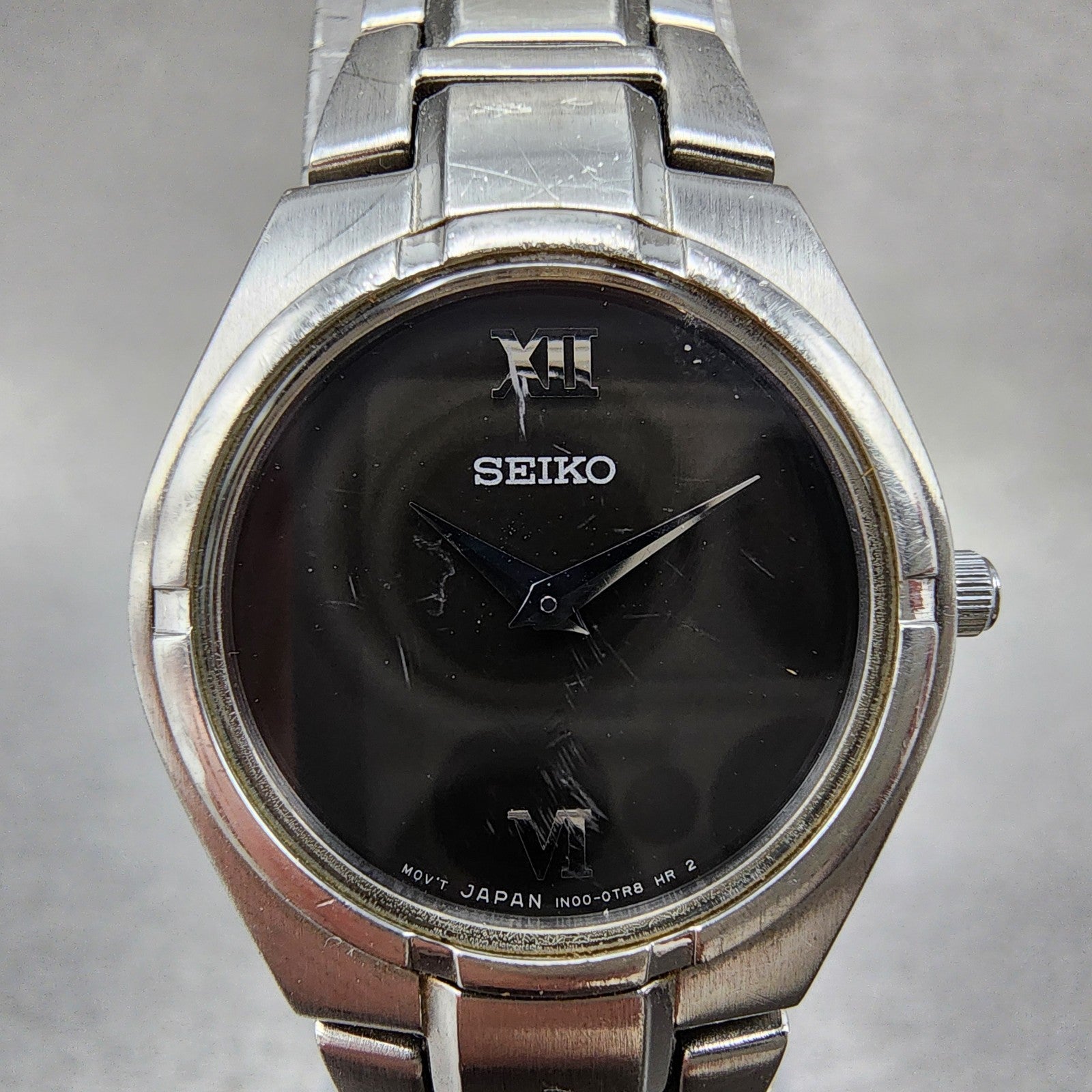 Seiko Watch Women 22mm Black Dial Silver Tone Round 1n000ls0 New Battery1