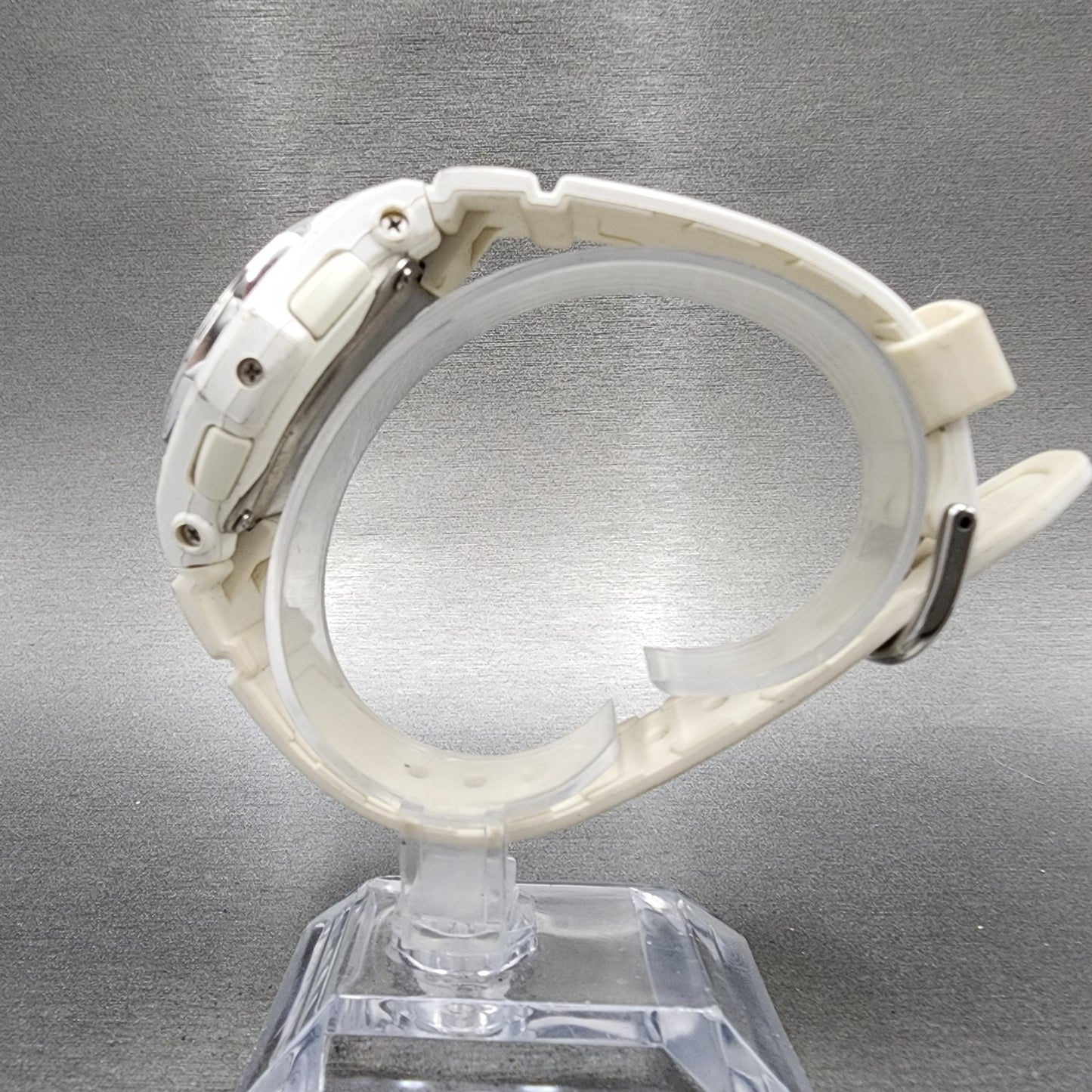 Casio BabyG Watch Women 38mm White Dial White Case Round BGA101 New Battery B!6