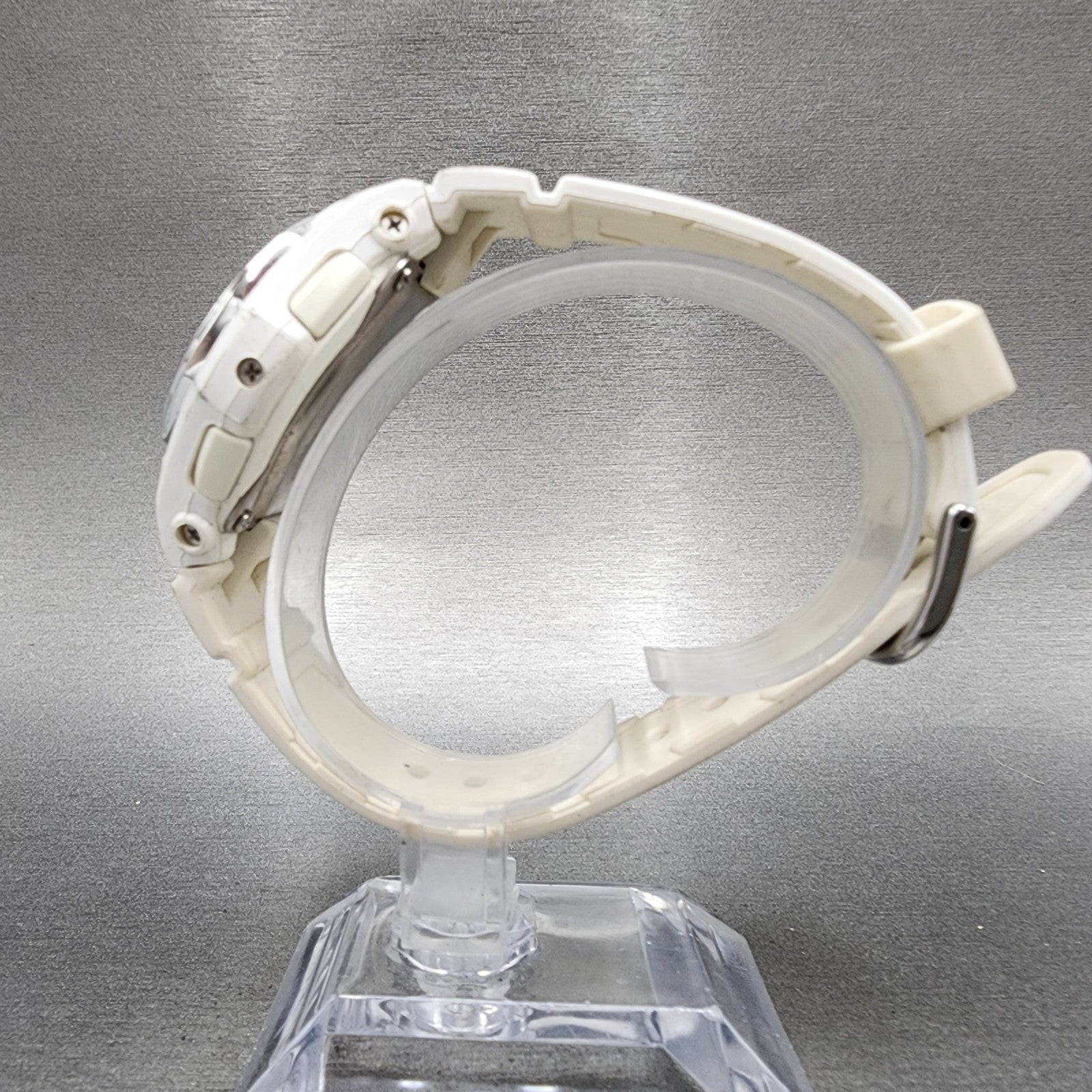 Casio BabyG Watch Women 38mm White Dial White Case Round BGA101 New Battery B!6