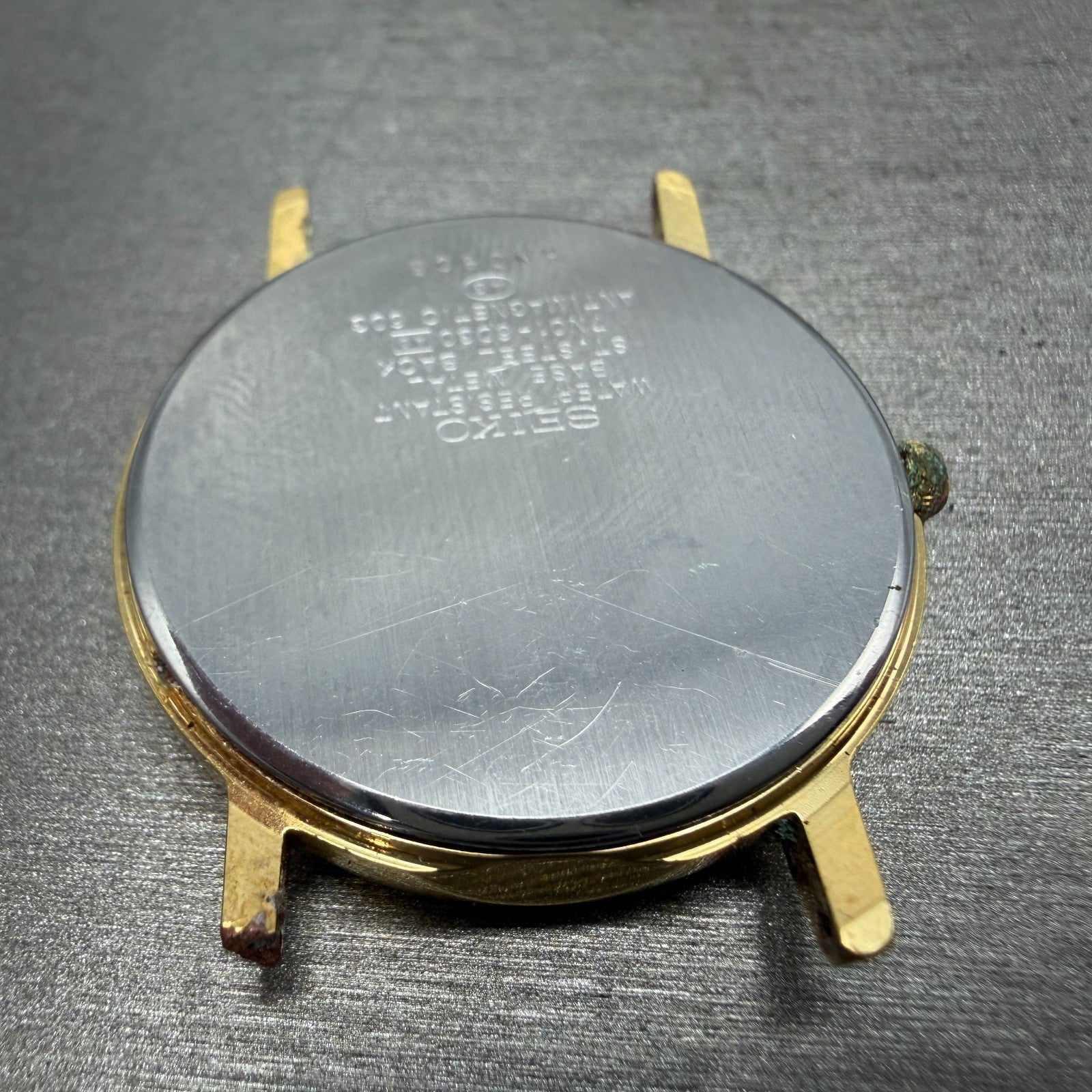 Seiko Avenue Watch Men 32mm Champagne Dial Gold Tone Round 7N01-6D30 PARTS Runs10