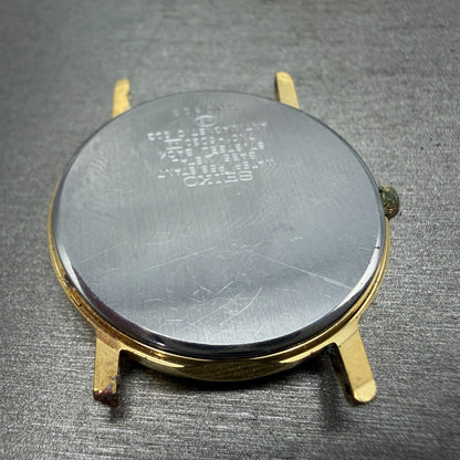 Seiko Avenue Watch Men 32mm Champagne Dial Gold Tone Round 7N01-6D30 PARTS Runs10
