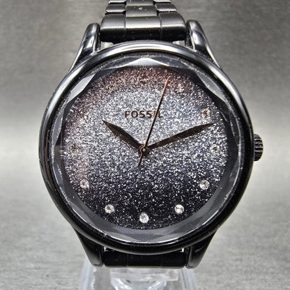 Fossil Watch Women 34mm Silver Dial Black Tone Round BQ3432 New Battery0